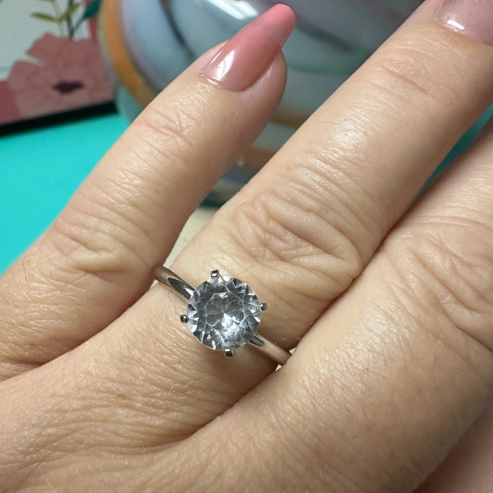 Estate Silver Solitaire Ring